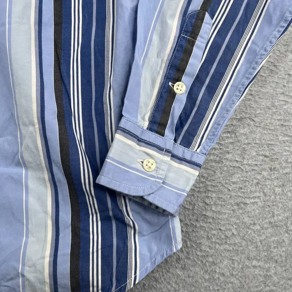 Ralph Lauren Long Sleeve Button Up Youth Small Blue Striped Pony